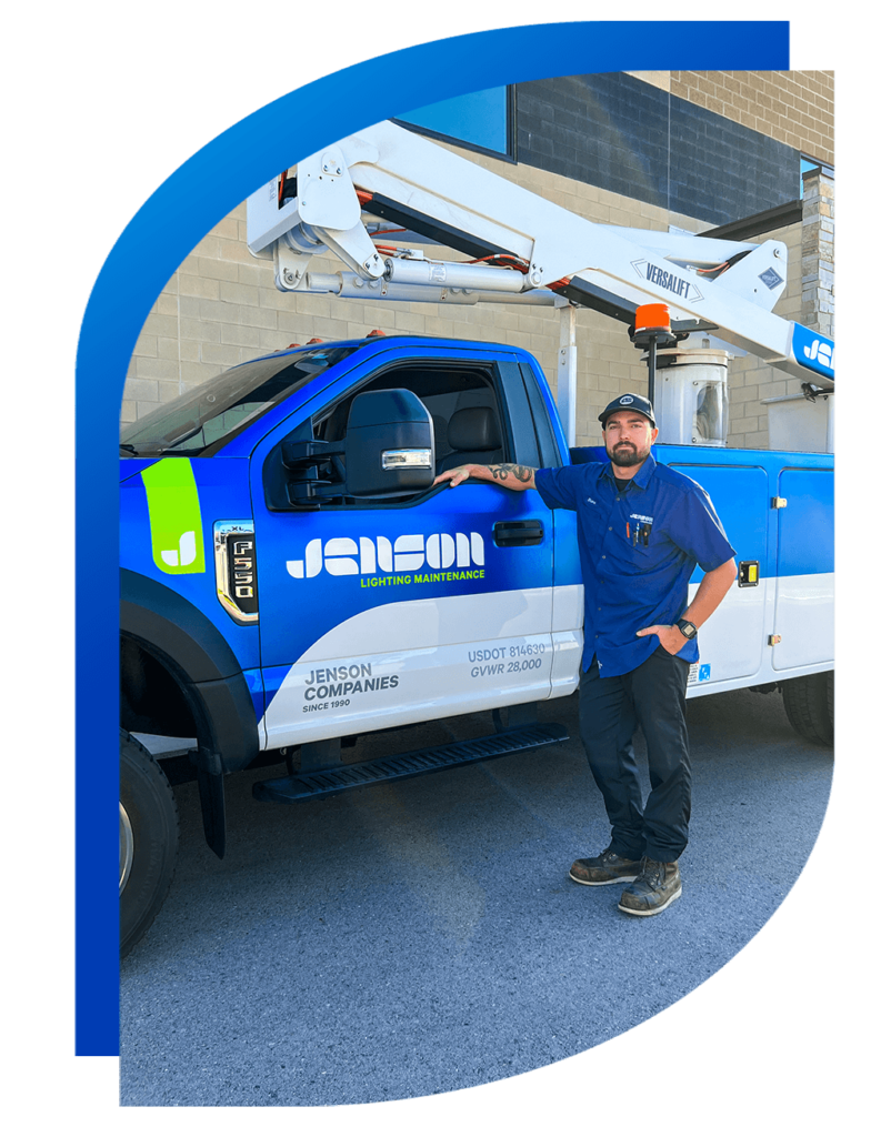 Jenson employee near a truck